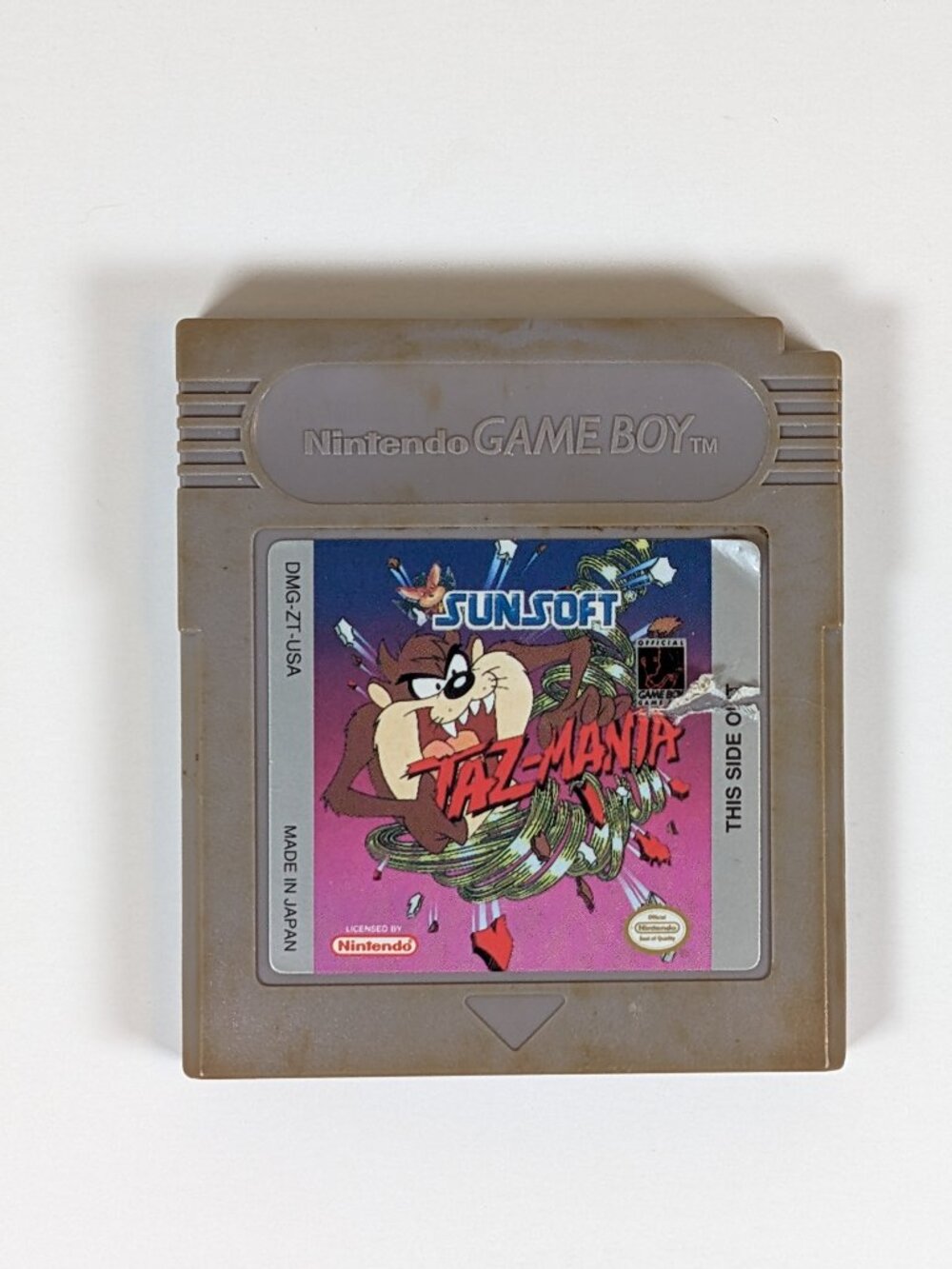 Taz-Mania Nintendo Game Boy GB Cartridge & Case, Authentic, Tested & Working.